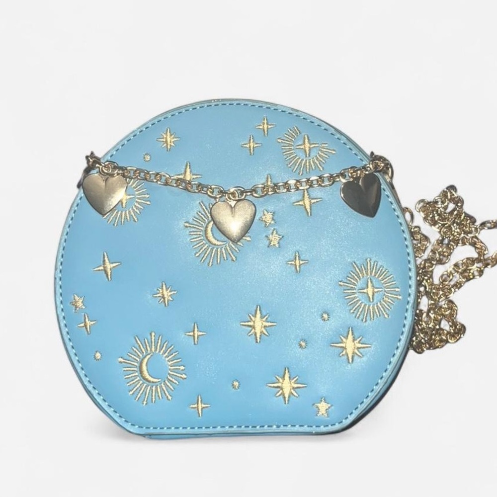 Blue & Gold Heart + Star Crossbody Bag ✨